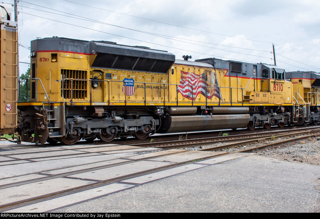 UP 8710 is Second Out on an Eastbound Freight   